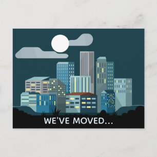 We've Moved Cityscape New Address Announcement Postcard
