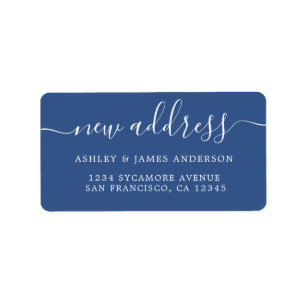 We've Moved Classic Blue New Address label