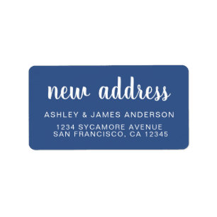 We've Moved Classic Blue New Address label
