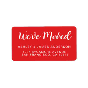We've Moved Classic Bright Red New Address Label