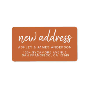 We've Moved Classic Burnt Orange New Address Label