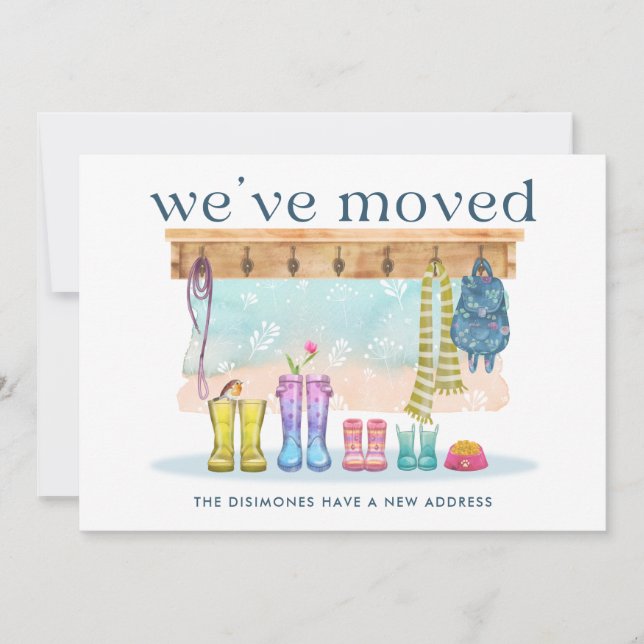 We've Moved Colourful Watercolor Moving  Announcement (Front)