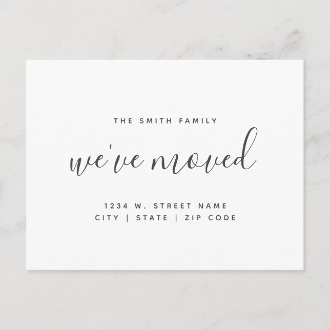 We've Moved Come Visit Modern Change of Address Announcement Postcard (Front)