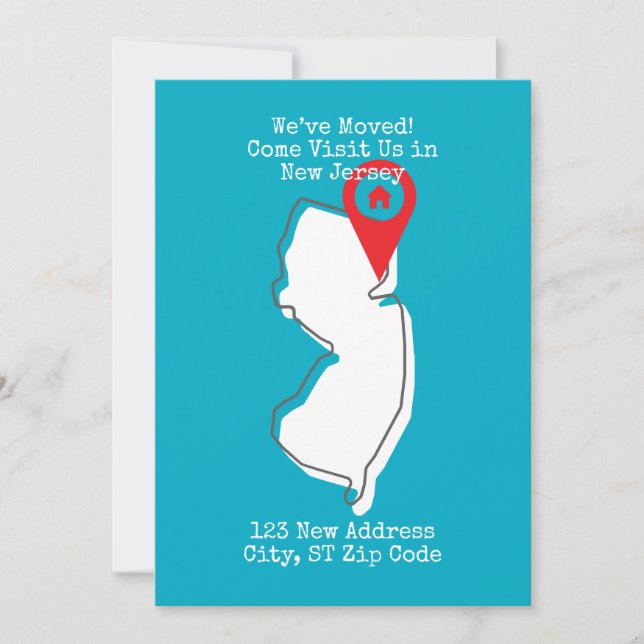 We've Moved! Come Visit Us in New Jersey Announcement (Front)