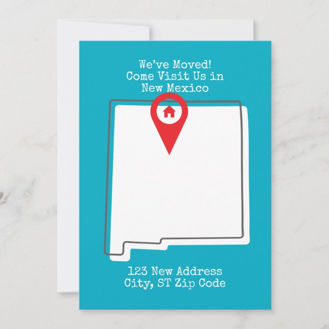 We've Moved! Come Visit Us in New Mexico Announcement (Front)