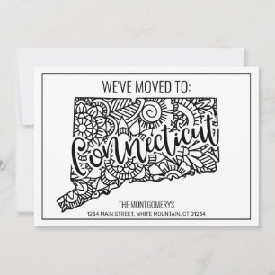 We've Moved Connecticut State Floral Mandala Home Announcement