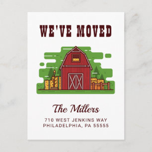 We've Moved   Country Farm Home Postcard