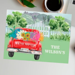 We've Moved Countryside Fence Floral Budget Moving Announcement Postcard