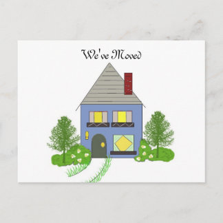 We've Moved Cozy House Announcement Postcard