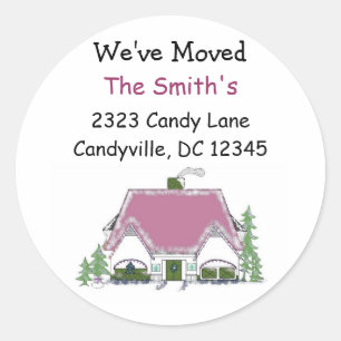 We've Moved Cozy House Classic Round Sticker