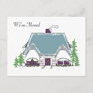 We've Moved Cozy House Design Announcement Postcard
