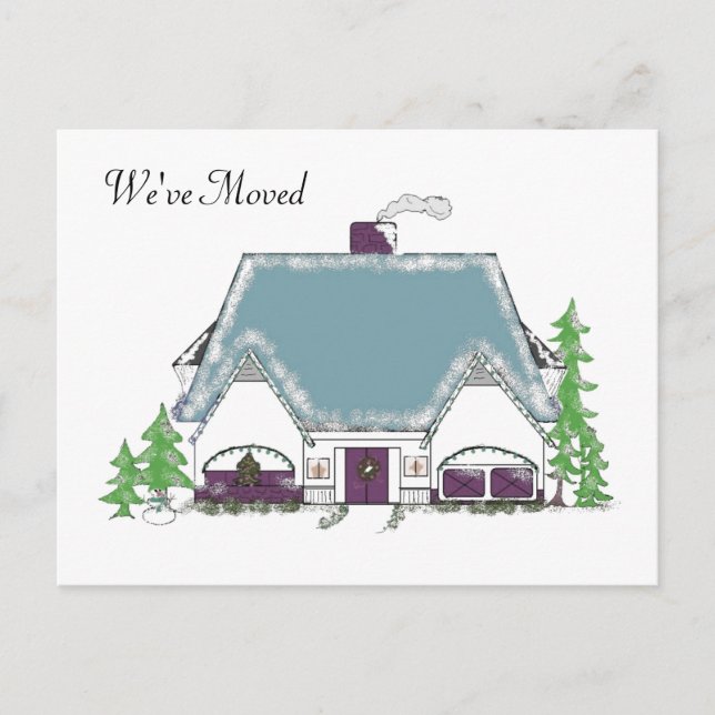 We've Moved Cozy House Design Announcement Postcard (Front)