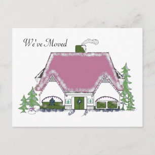 We've Moved Cozy House Design Announcement Postcard