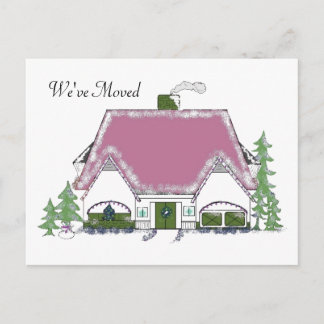We've Moved Cozy House Design Announcement Postcard