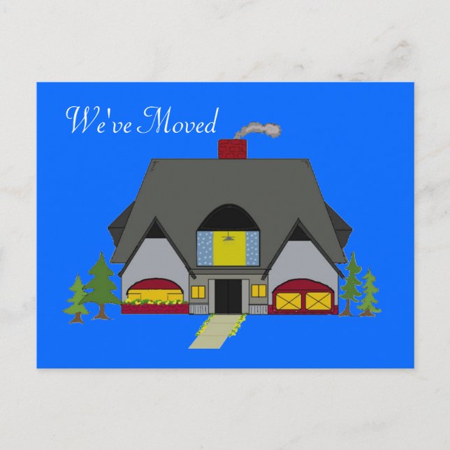 We've Moved Cozy House Design Announcement Postcard (Front)
