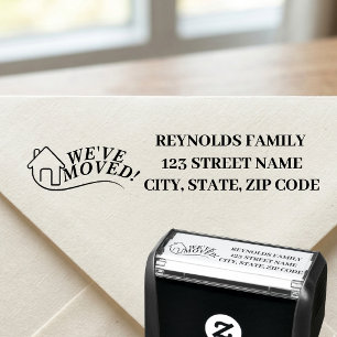 We've Moved Curved Text Return Address Family Self-inking Stamp