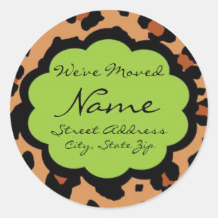 We've Moved Customizable Lepord Sticker