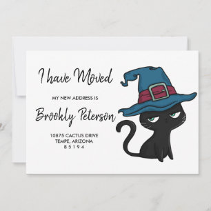 We've Moved    Cute black cat  Invitation