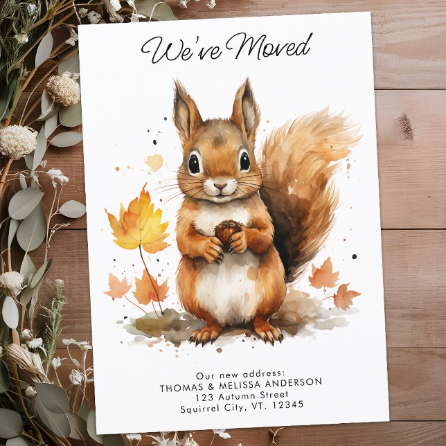 We've Moved Cute Fall Squirrel New Address Moving Announcement (Creator Uploaded)