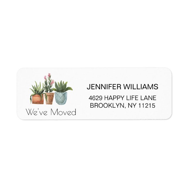 We've Moved Cute Houseplant Change of Address (Front)
