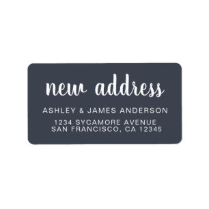 We've Moved Dark Blue New Address label