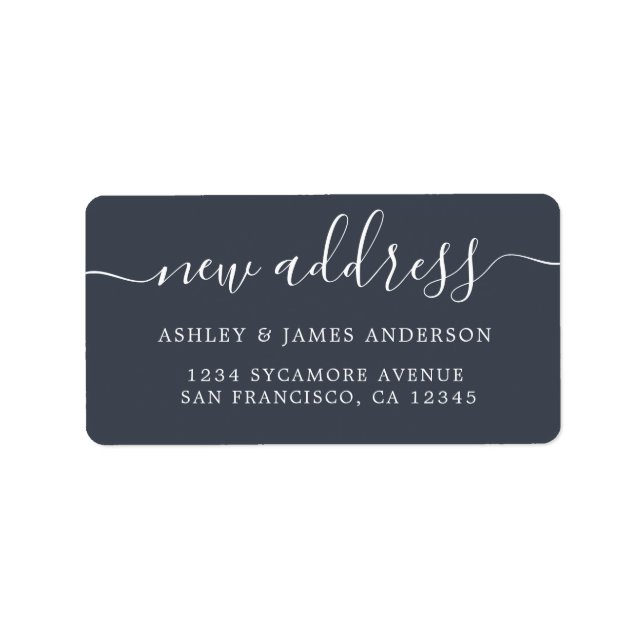 We've Moved Dark Blue New Address label (Front)