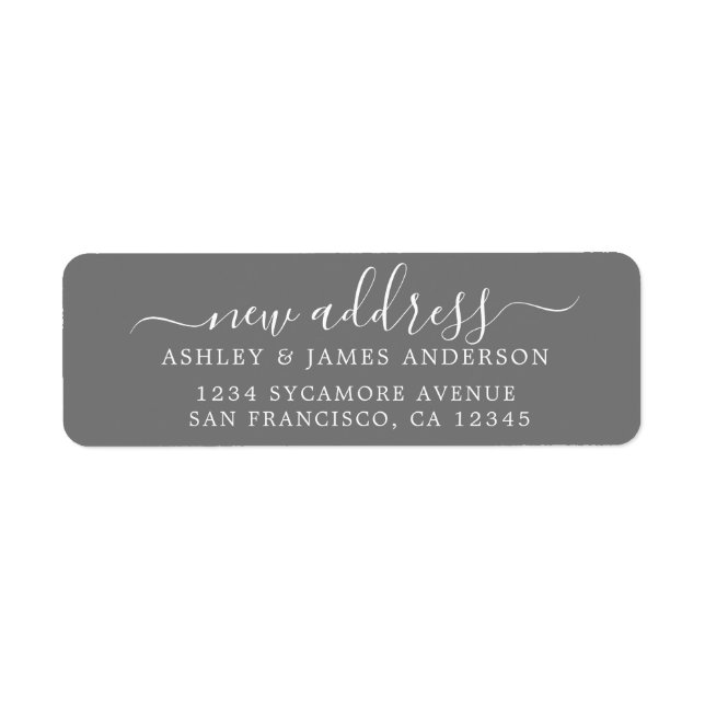 We've Moved Dark Gray New Address label (Front)