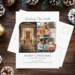 We've Moved Decking New Halls Photo Collage Moving Announcement Postcard<br><div class="desc">Announce your holiday move in style and with photos greetings card. Easily replace the photos with your favourite ones by clicking the "Personalize" button. Add your own wording to suit the occasion and completely change the background,  fonts and layout when you click the "Edit this in Design Tool" button.</div>