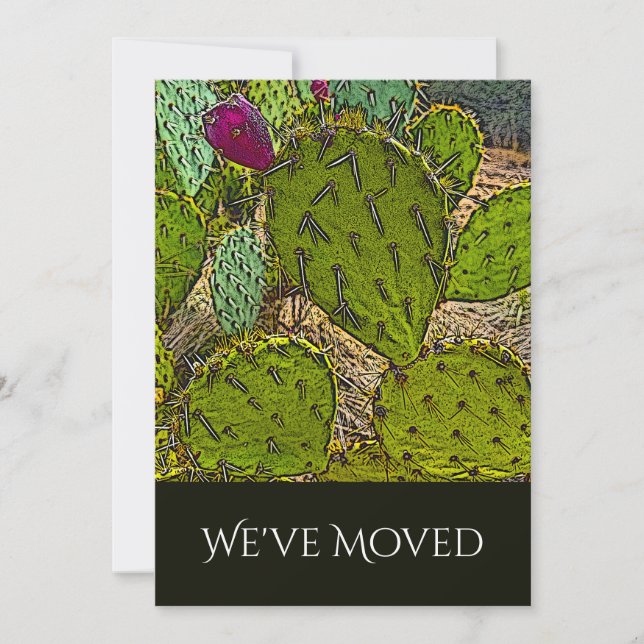 We've Moved Desert Cactus Succulent Moving   Announcement (Front)