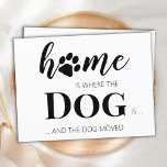 We've Moved Dog Moving Announcement Postcard<br><div class="desc">Home is Where The Dog Is ... and the dog moved! Let your best friend announce your move with this cute and funny dog moving announcement card. Personalize the back with names and your new address. This dog moving announcement is a must for all dog moms, dog dads and dog...</div>