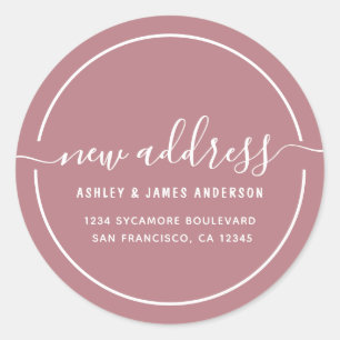 We've Moved Dusty Rose Purple New Address label