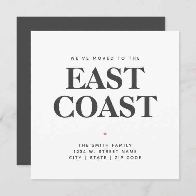 We've Moved East Coast New State Home Announcement (Front/Back)