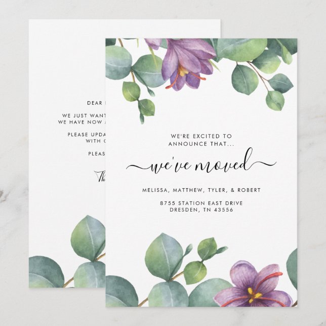 We've Moved Eucalyptus Moving Announcement (Front/Back)