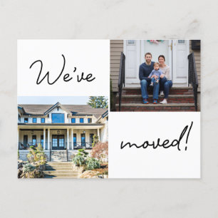 We've moved Family Custom House Photos New Address Postcard