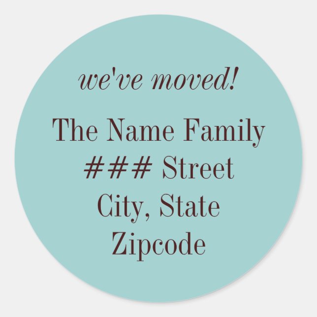 we've moved! family return address label (Front)