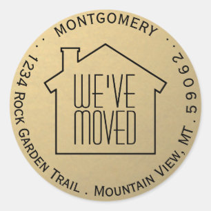 We've Moved Faux Gold Foil Return Address Labels