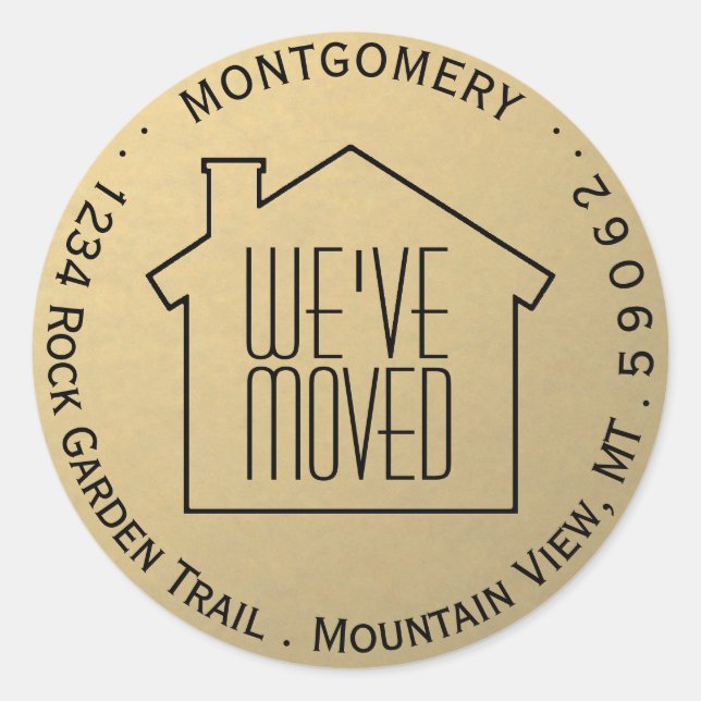 We've Moved Faux Gold Foil Return Address Labels (Front)