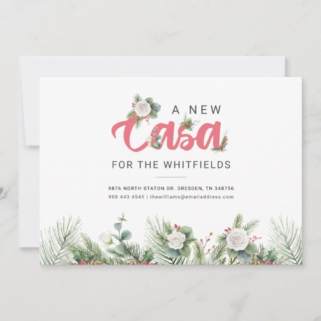 We've Moved Floral Berry Moving Address Announcement (Front)