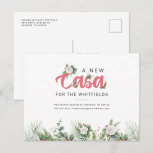 We've Moved Floral Berry Moving Address Announcement Postcard