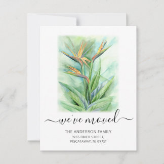 We've Moved Floral Bird Of Paradise Name Moving Announcement