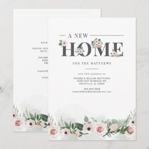 We've Moved Floral Change of Address Moving Announcement