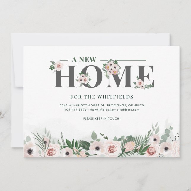 We've Moved Floral Family Moving Announcement (Front)