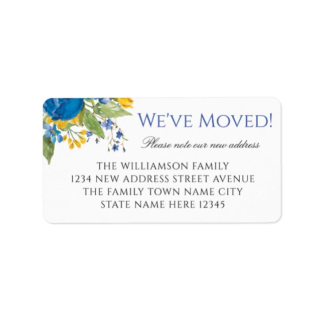 We've Moved Floral New Return Address Label (Front)