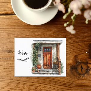 We've Moved Front Door Postcard