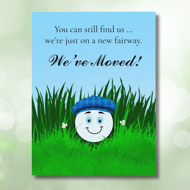 We've Moved Funny Golf Ball in Rough Personalized Postcard (Creator Uploaded)