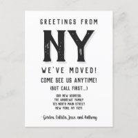 We've Moved Funny Sassy Black Simple New Address