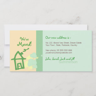 We've Moved Green & Beige pastels Photo Card