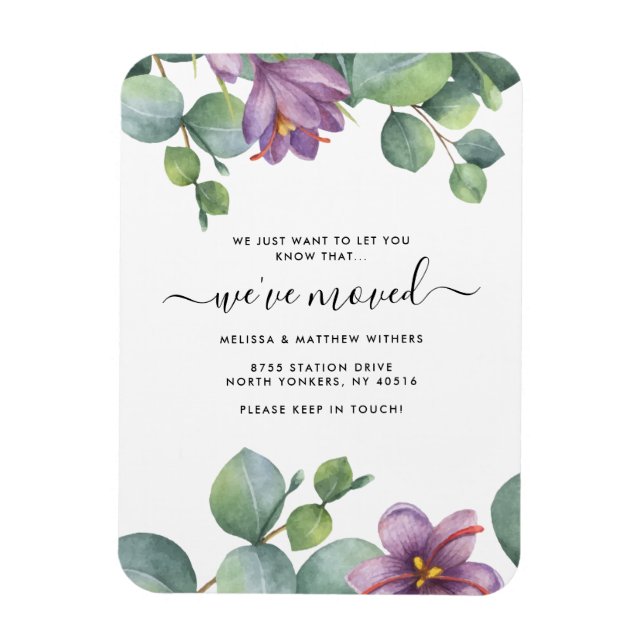 We've Moved Greenery Eucalyptus Change of Address Magnet (Vertical)