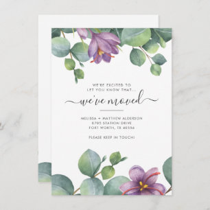 We've Moved Greenery Eucalyptus Foliage Moving Card