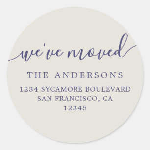 We've Moved Grey New Address label